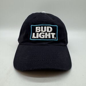 Bud Light Beer Baseball Cap Black Twill Snapback Hat Embroidered Logo Trucker